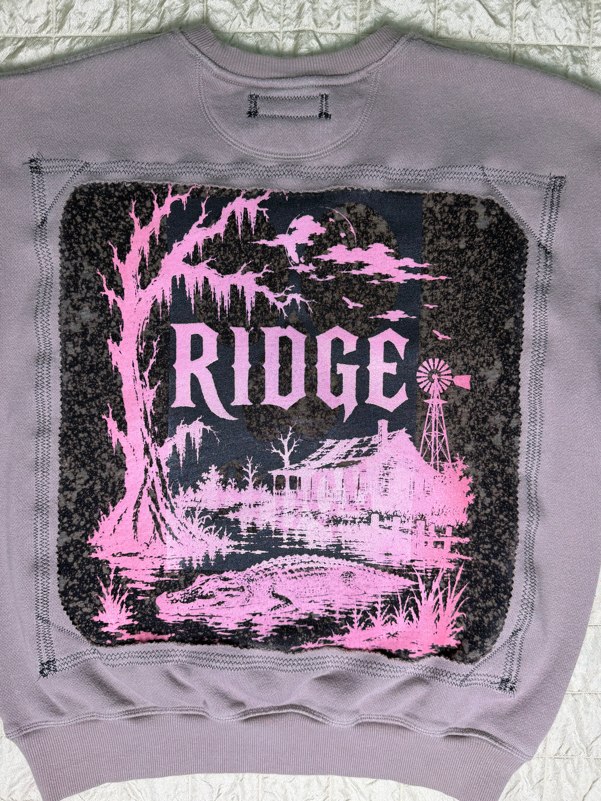 RABBIT QUILT CREWNECK-WOMENS XS