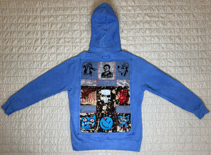 DENIM PATCHWORK HOODIE-LARGE