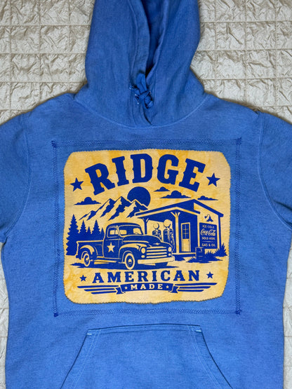 DENIM PATCHWORK HOODIE-LARGE