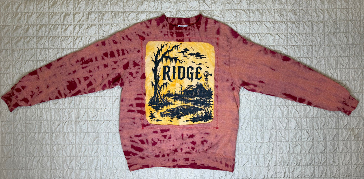 DENIM PATCHWORK CREWNECK-MEDIUM