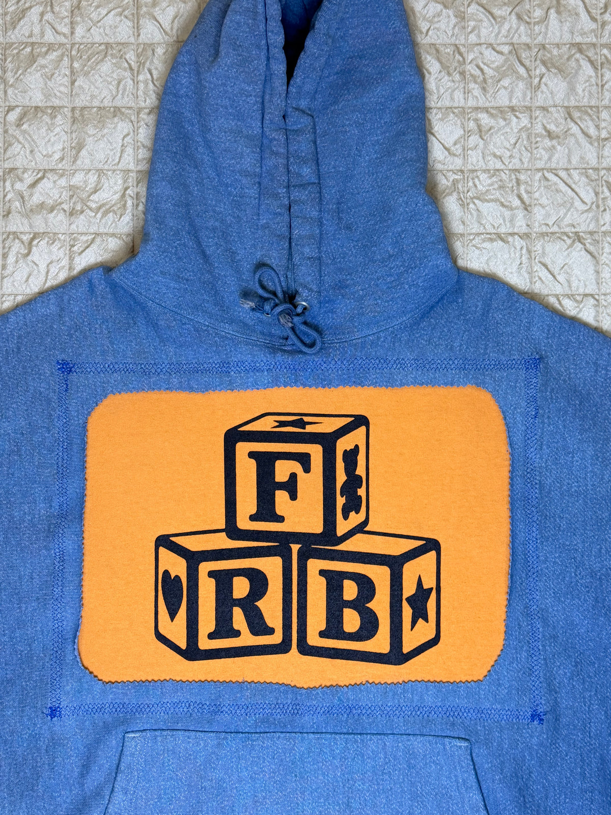 ORANGE BLOCKS HOODIE-XL